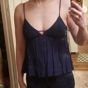 Dark Blue Flowy Tank Top